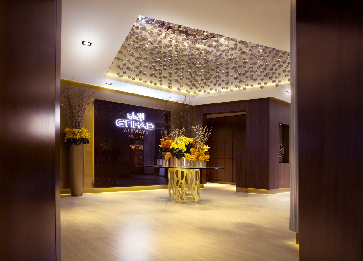 Etihad Abu Dhabi First Class Lounge: Entrance. SkyLuxTravel Blog. SkyLux - Discounted Business and First Class Flights