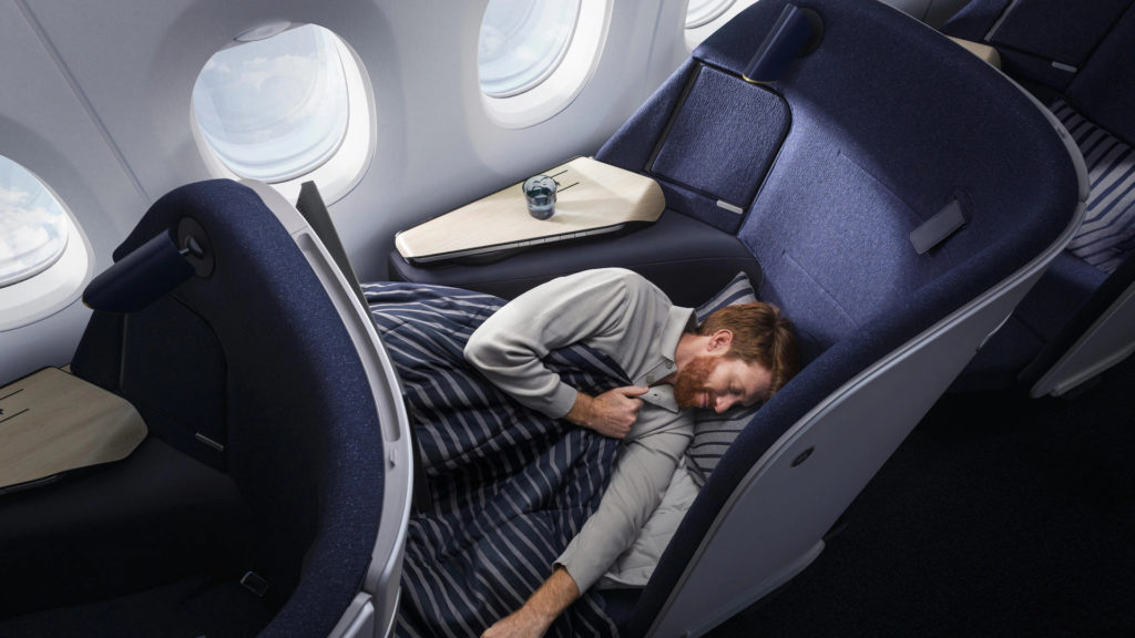 Finnair business class lie-flat AirLounge seat
