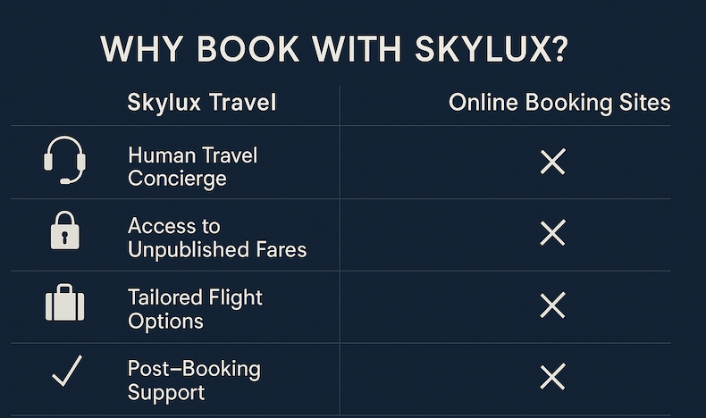 why book with SkyLux Travel