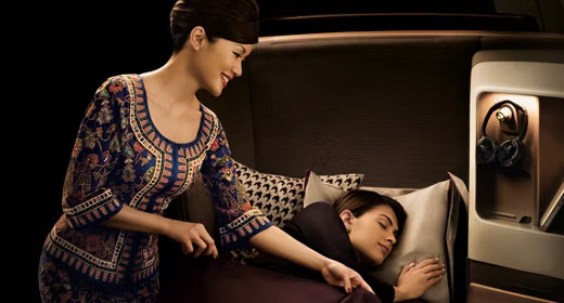 Singapore Ailines Business Class: fully-flat seats