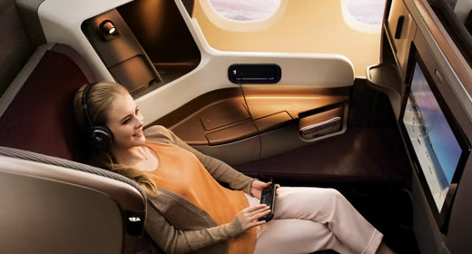 Comfortable seat positions and in-flight entertainment