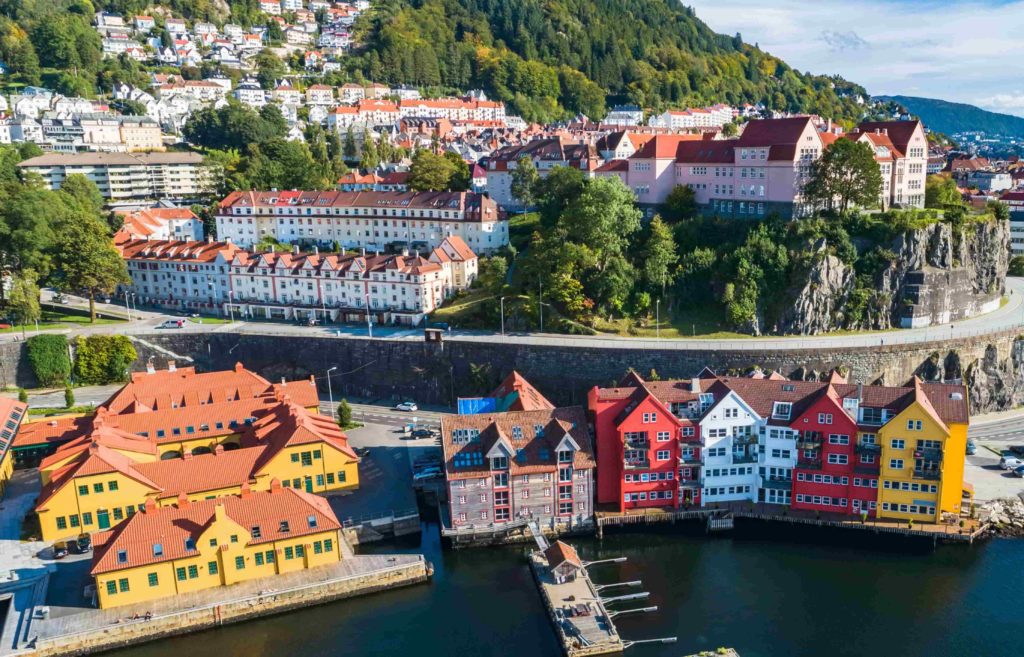 Bergen, Norway (Old Town Aerial View)
