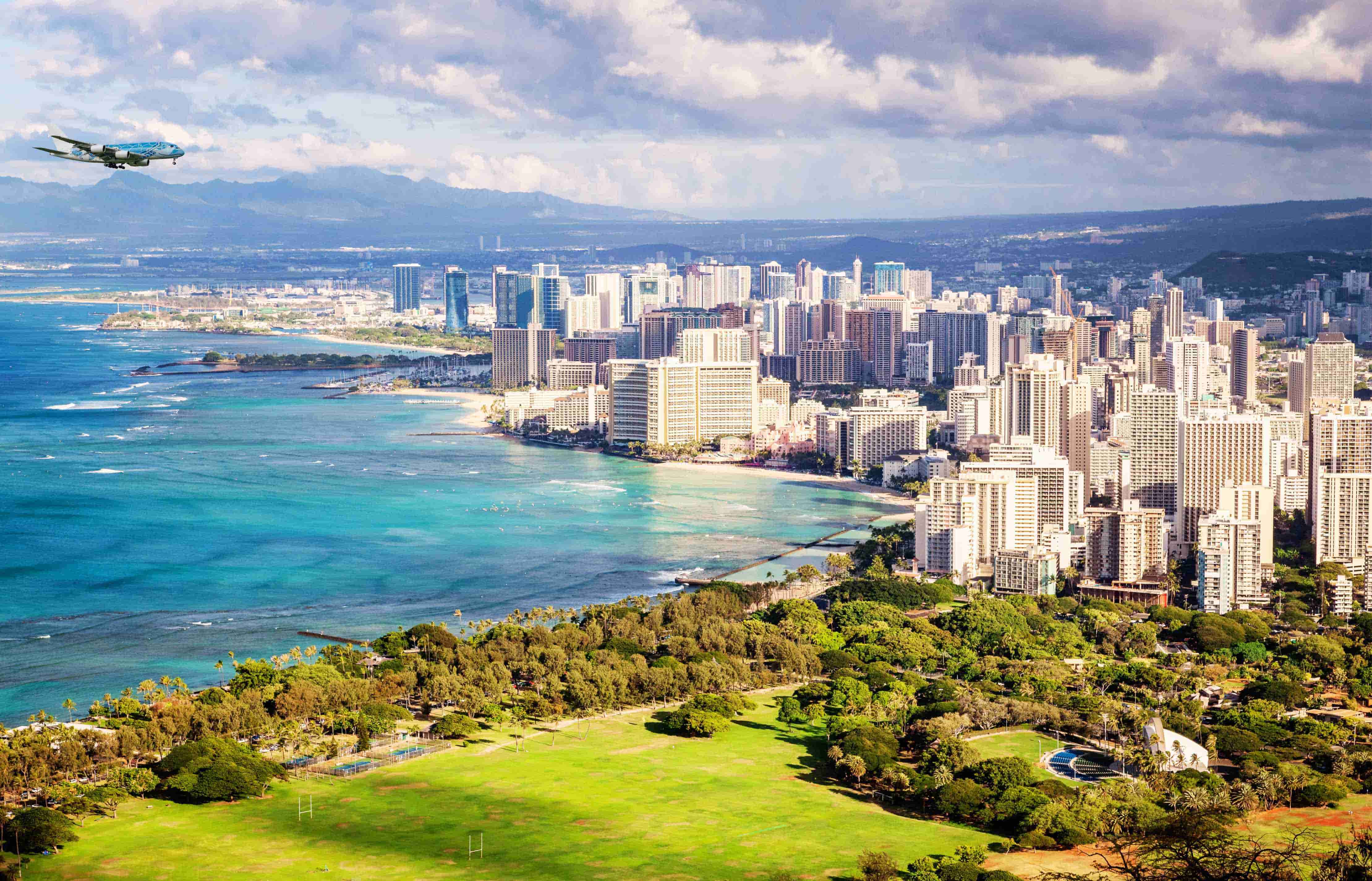 Domestic flights: Business class to Honolulu