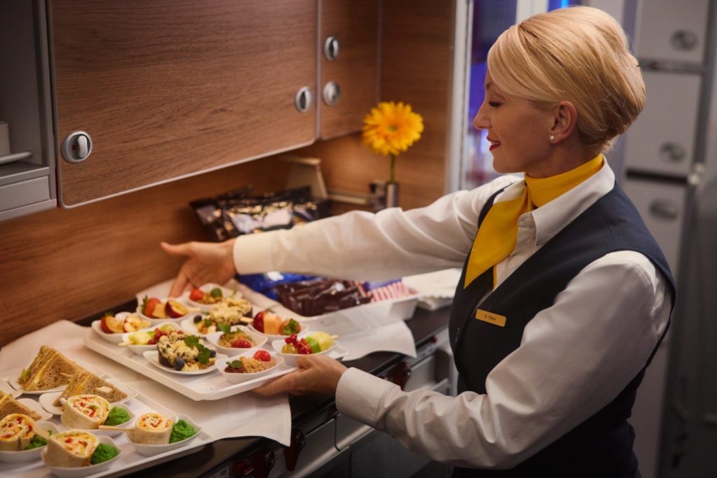 There is a good selection of foods aboard the business class product on Lufthansa