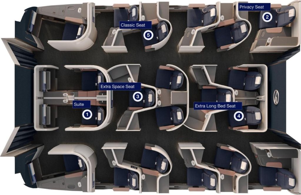 Lufthansa Allegris Business Class: 5 different seats