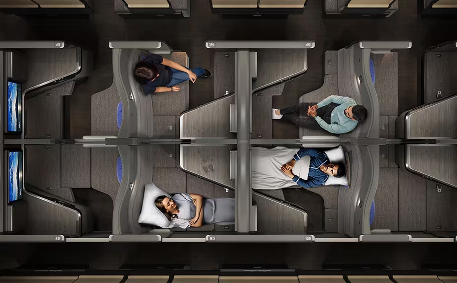 The Room FX Business Class by ANA features a modern seat layout