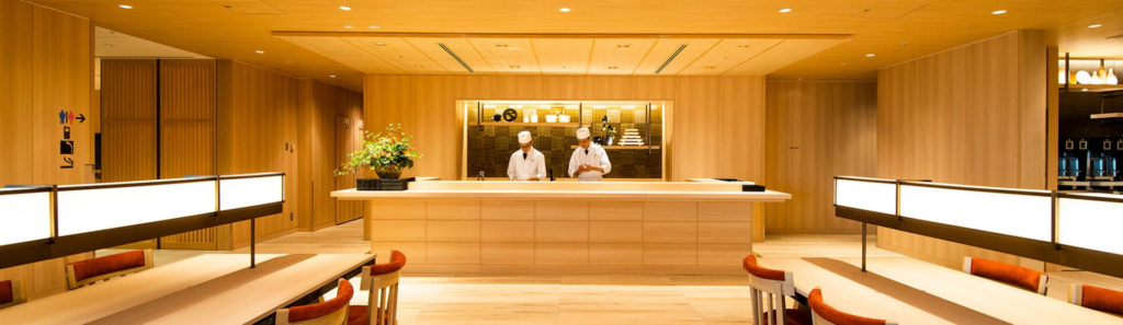 Sushi Tsurutei chefs in the First Class Lounge