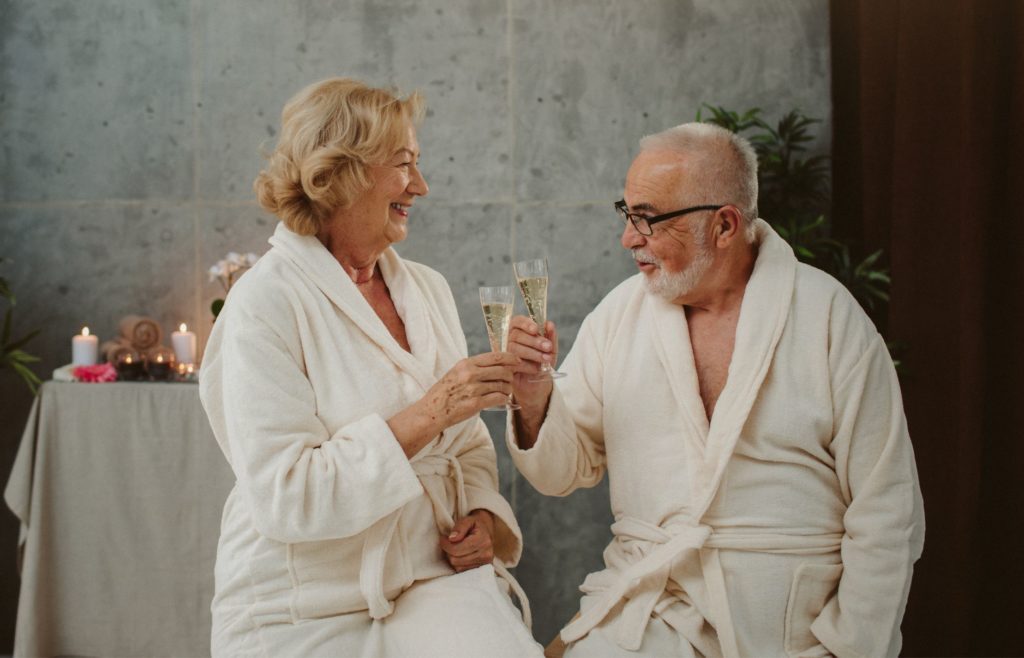 Senior couple at a spa