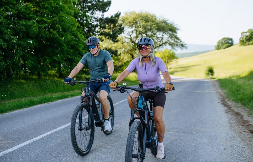 Senior Couple on E-Bikes